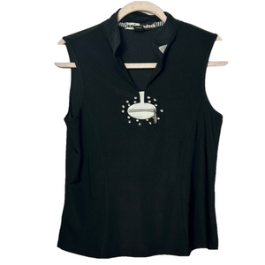 Jamie Sadock Black Sleeveless Golf Top